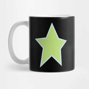 Green Star Light Blue Out Line Graphic Mug